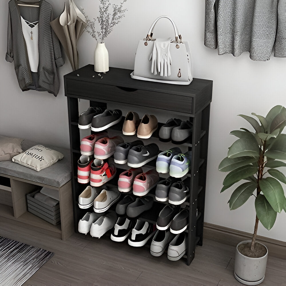 5-Etage Schoenenrek Met Flip Top Organisator