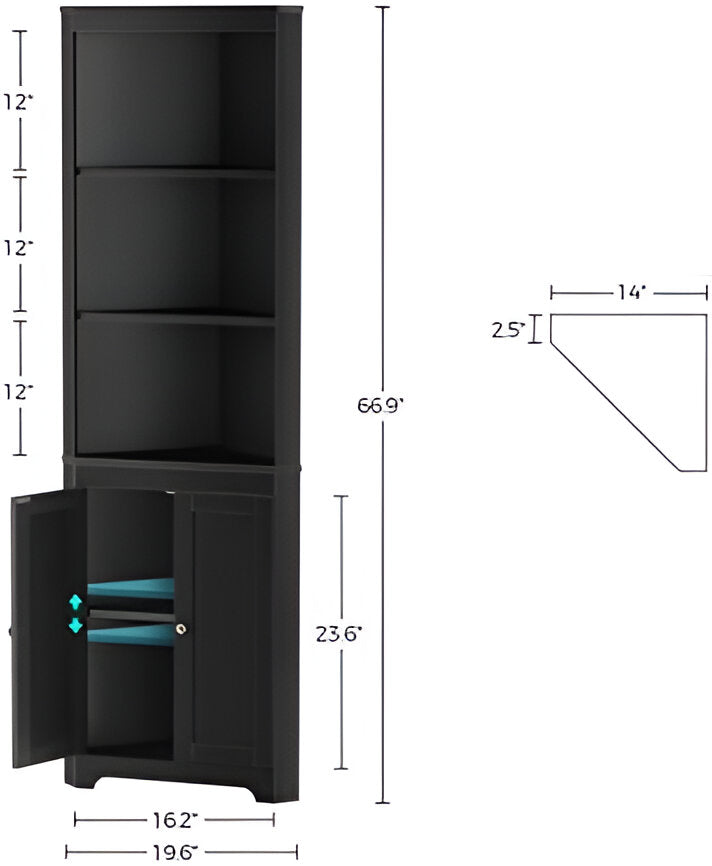66,9" LED-Hoekschermplank