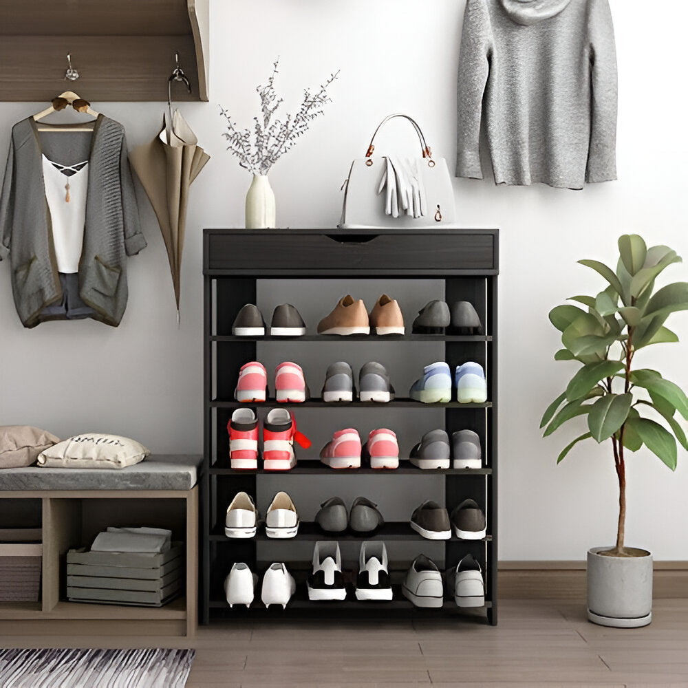 5-Etage Schoenenrek Met Flip Top Organisator